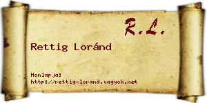 Rettig Loránd névjegykártya