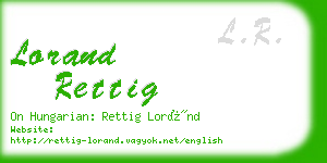 lorand rettig business card